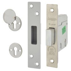 Legge Heavy Duty BS3621:2007 5 Lever Deadlock - 76mm Case - 57mm Backset - Polished Stainless Steel