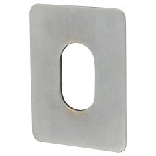 Jumbo Adhesive Fixing Escutcheon - 65.5 x 47.6mm - Oval - Satin Chrome