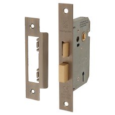 Exel Contract 3 Lever Sashlock - 65mm Case - 44mm Backset - Antique Brass