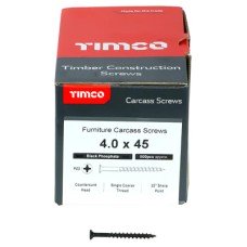 TIMCO Carcass Pozi Countersunk Wood Screws - 4.0 x 45mm - Black Phosphate - Pack of 500