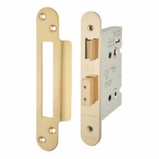 Hampstead Architectural Bathroom Lock - 78mm Case - 57mm Backset - Radius - PVD Brass Hampstead Architectural Bathroom Lock - 78mm Case - 57mm Backset - Radius - PVD Brass