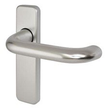 Exel Satin Aluminium 20mm Return to Door Latch Door Handle - 155 x 40mm