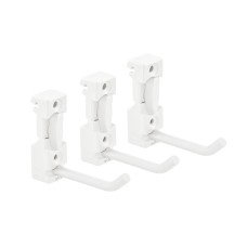 elfa Top Track System - Long Storage Track Hooks - 38 x 96 x 24mm - White - Pack of 3