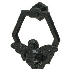 Bumble Bee Hexagonal Door Knocker - 125 x 105mm - Black 