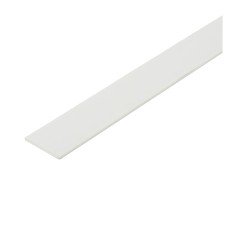Rothley 1000mm Plastic Flat Bar - 15.5 x 2mm - White