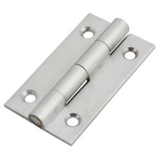 Solid Drawn Butt Cabinet Hinge - 38 x 22 x 1.45mm - Satin Chrome - Pair