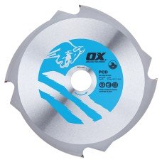 OX PCD Circular Saw Blade - 216 x 30mm - 4T - Fibre Cement - Thin Kerf