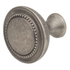 Olde Forge Averill Round Cabinet Knob - 30mm Diameter - Antique Pewter