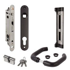 Locinox FORTYSET Gate Handle Kit - 180 x 125mm - Black Locinox FORTYSET Gate Handle Kit - 180 x 125mm - Black