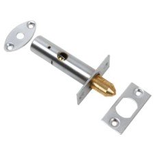 British Pattern Door Rack Bolt - Satin Chrome - Pack of 2 with 1 Key