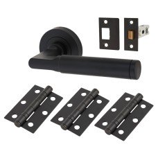 Serozzetta by Carlisle Brass Belas Latch Door Handle on Rose Ultimate Door Kit - Matt Black
