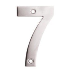 Exel 100mm Screw Fix Door Numeral - 7 - Satin Stainless Steel