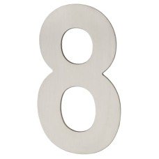Hampstead 100mm Concealed Screw Fix Door Numeral - 8 - Satin Stainless Steel Hampstead 100mm Concealed Screw Fix Door Numeral - 8 - Satin Stainless Steel