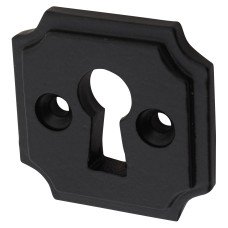 Olde Forge Escutcheon - 40mm Diameter - Keyhole - Smooth Black 