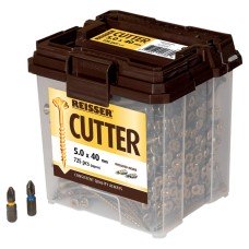 Reisser Cutter Pozi Countersunk Wood Screws Tub - 5 x 40mm - Yellow Zinc - Pack of 725 Reisser Cutter Pozi Countersunk Wood Screws Tub - 5 x 40mm - Yellow Zinc - Pack of 725