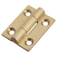 Solid Drawn Butt Cabinet Hinge - 25 x 19 x 1.45mm - Satin Brass - Pair