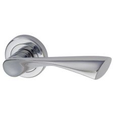 Exel Polished Chrome Door Handles on Round Rose - Knightsbridge Range 