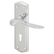 Exel Polished Chrome Keyhole Lock Door Handle - Rome Range - 170 x 50mm