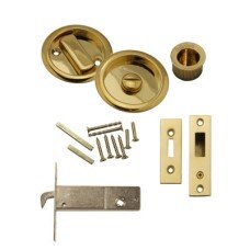 FVG Round Flush Privacy Set with Bolt - PVD Brass