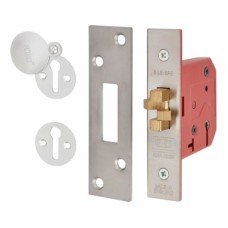 UNION 2401 5 Lever Sliding Door Lock - 78mm Case - 57mm Backset - Satin Stainless Steel