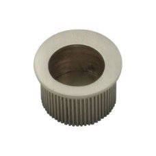 FVG Round Door Edge Finger Flush Pull - 30mm Diameter - Satin Nickel