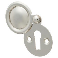 Hampstead Victorian Covered Escutcheon - 32mm Diameter - Keyhole - Polished Nickel