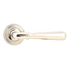 From The Anvil Polished Nickel Door Handles on Round Art Deco Rose - Newbury Range 