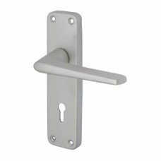 Exel Satin Aluminium Keyhole Lock Door Handle - Lynx Range - 154 x 40mm Exel Satin Aluminium Keyhole Lock Door Handle - Lynx Range - 154 x 40mm