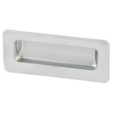 Exel Rectangular Flush Recessed Sliding Door Cabinet Pull Handle - 110 x 56mm - Satin Chrome