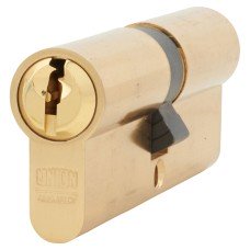 Union 6 Pin 80mm Euro Double Cylinder - 40 + 40mm - Brass - Keyed to Differ