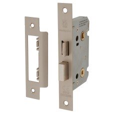 Exel Contract Bathroom Lock - 65mm Case - 44mm Backset - Satin Nickel