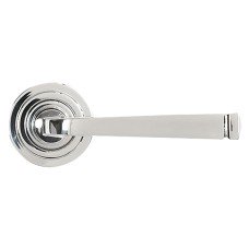 From The Anvil Polished Stainless Steel Door Handles on Round Art Deco Rose - Avon Range From The Anvil Polished Stainless Steel Door Handles on Round Art Deco Rose - Avon Range