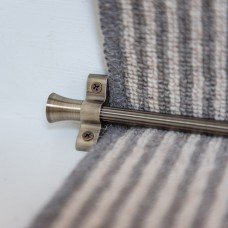 Exel Lines Stair Rod with Fluted Finials - 900mm Length - Antique Brass