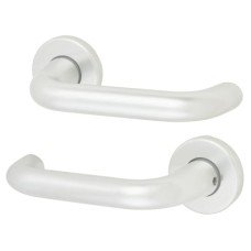 Exel Satin Aluminium 20mm Return to Door Handles on Round Rose 