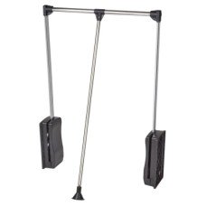 Double Pull Down Wardrobe Rail Lift - 830-1150mm - Max Weight 12kg - Black/Chrome