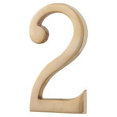 Heritage Brass 76mm Concealed Screw Fix Door Numeral - 2 - Unlacquered Brass