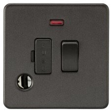 Knightsbridge 13A 1 Gang Screwless Switched Fused Spur with Neon & Flex Outlet - Smoked Bronze