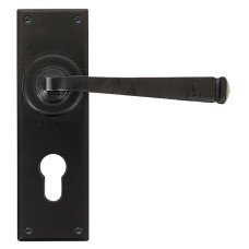 From The Anvil Black Euro Lock Door Handle - Avon Range - 152 x 48mm