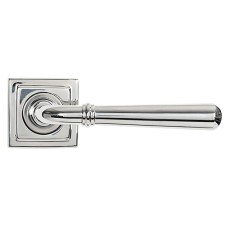 From The Anvil Polished Stainless Steel Door Handles on Square Rose - Newbury Range 