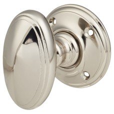 Hampstead Georgian Oval Mortice/Rim Door Knob - 60mm Rose Diameter - Polished Nickel Hampstead Georgian Oval Mortice/Rim Door Knob - 60mm Rose Diameter - Polished Nickel