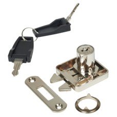 Cabinet Sliding Door Lock - 18 x 22mm - Keyed Alike - Differ 1 - Nickel Plated 