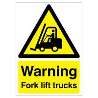 Exel Warning Fork Lift Trucks Sign - 420...