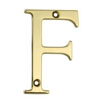 76mm Screw Fix Door Letter - F - Gold