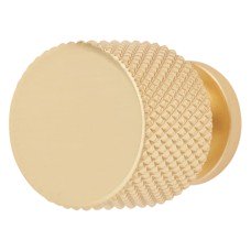 Hampstead Romsey Knurled Round Cabinet Knob - 19mm Diameter - Satin Brass