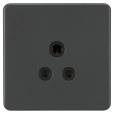 Knightsbridge 5A Screwless Flat Plate Unswitched Round Pin Socket - Anthracite with Black Insert Knightsbridge 5A Screwless Flat Plate Unswitched Round Pin Socket - Anthracite with Black Insert
