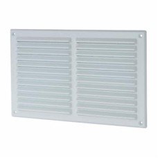 Louvre Vent with Flyscreen - 271 x 171mm - 13300mm² Free Air Flow - White Plastic
