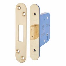 Hampstead Architectural 5 Lever Deadlock - 78mm Case - 57mm Backset - Radius - PVD Brass Hampstead Architectural 5 Lever Deadlock - 78mm Case - 57mm Backset - Radius - PVD Brass