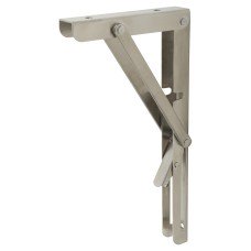 Exel Folding Shelf Brackets - 254mm Length - Satin Stainless Steel - Pair