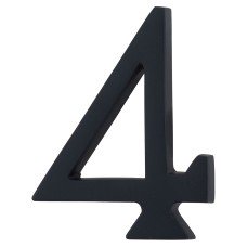 Heritage Brass 76mm Concealed Screw Fix Door Numeral - 4 - Matt Black