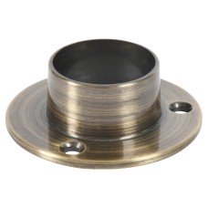 Rothley 25mm Wardrobe Hanging Rail End Socket - Antique Brass